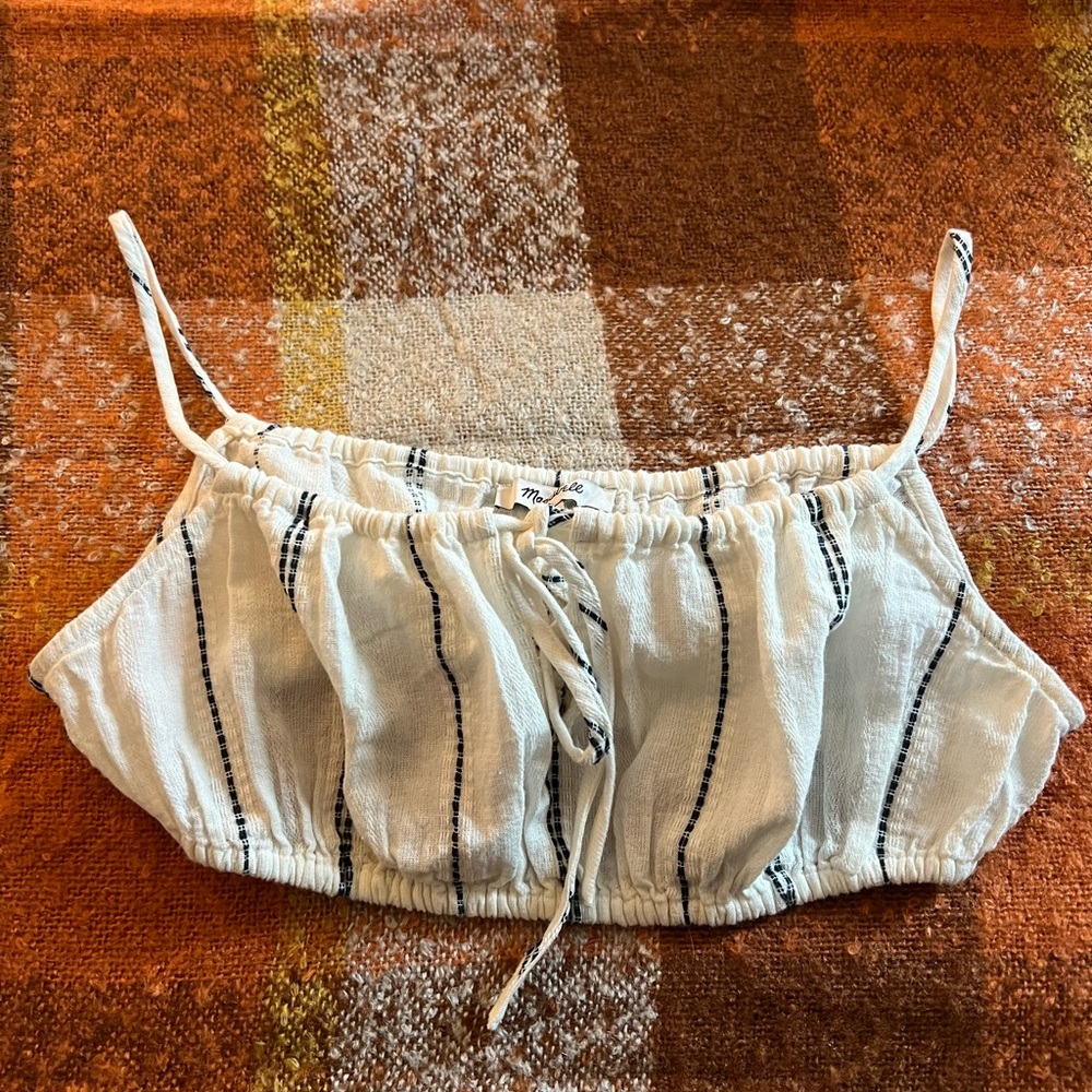 Madewell tie front bubble cover up top